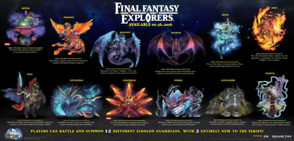 Detallados los 12 eidolones de ‘Final Fantasy Explorers’